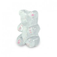 Resin gummy bear kraal 17mm glitter Transparent